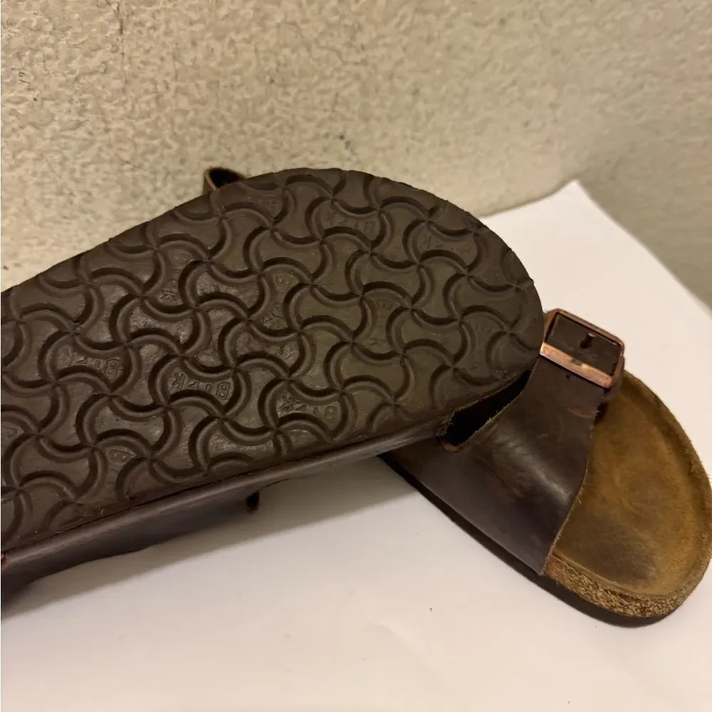 Birkenstock Dark Brown MILANO unisex SANDAL,HABANA,42  (US MENS 9 US WOMENS 11)